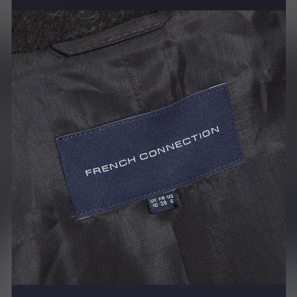 TYLER WOOL WRAPOVER COAT IN BROWN French connection size 6 - Picture 5 of 8